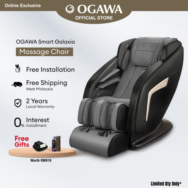 Apply Code 2GT20 OGAWA Smart Galaxia Massage Chair Golden Midnight Acu Therapy 3in1 Leather Kit Free Shipping WM